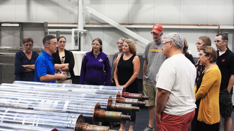 photo of teachers touring manufacturing plant
