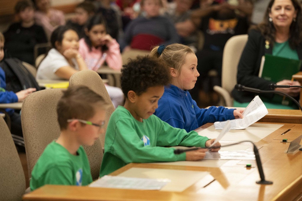 Children testify at a House hearing.